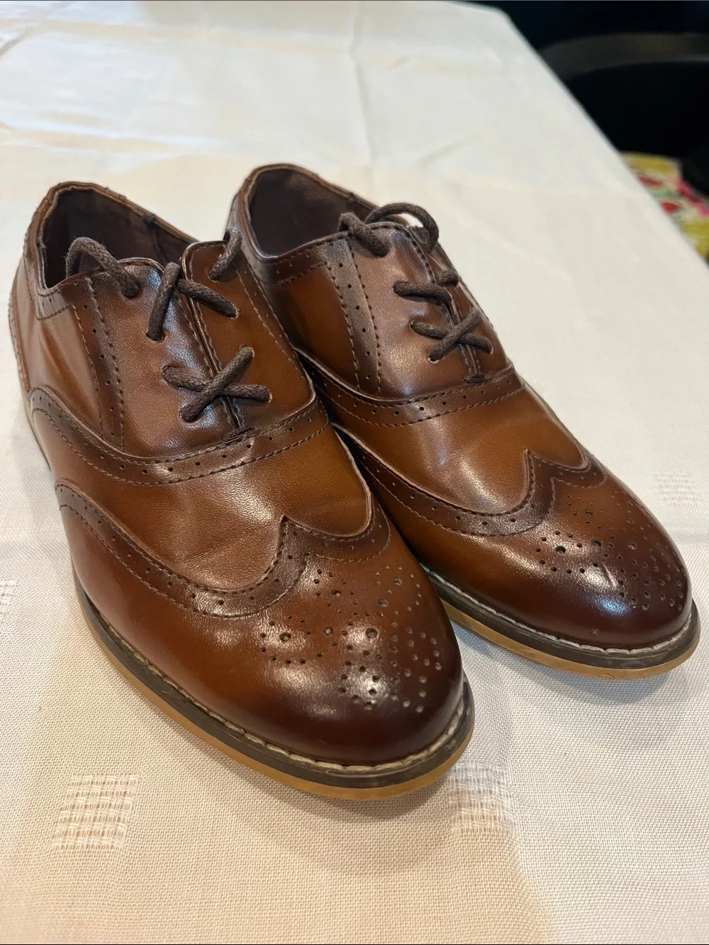 Stacy Adams Boys Classic Brown Wingtip Brogues size 12